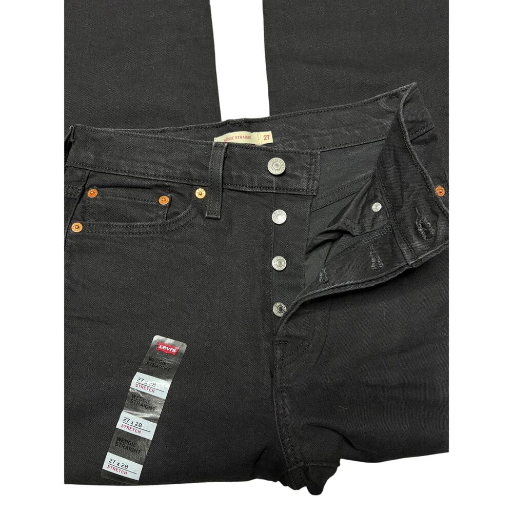 Levi's Black Wedgie Straight Denim Jeans size 27 NEW